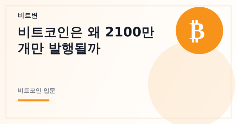 비트코인은 왜 2100만 개만 발행될까 - 비트변 대표 이미지
