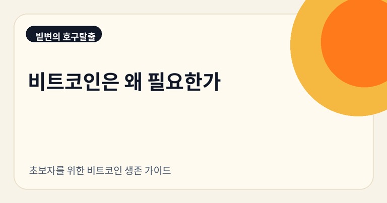 비트코인은 왜 필요한가