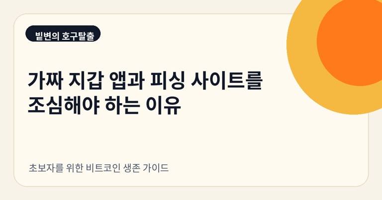 가짜 지갑 앱과 피싱 사이트를 조심해야 하는 이유